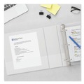 Office Jansan | Universal UNV20994 4 in. Capacity 11 in. x 8.5 in. 3-Slant-Ring View Binder - White image number 6