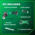 Metabo HPT Clearance | Metabo HPT G3615DVFQ6M 36V MultiVolt Lithium-Ion Brushless Variable Speed Paddle Switch 6 in. Cordless Angle Grinder (Tool Only) image number 6