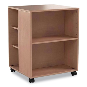 Durable 20.79 in. x 23.31 in. x 29.45 in. 6 Shelves Wood Flexible Multi-Functional Cart for Office Storage - Beech