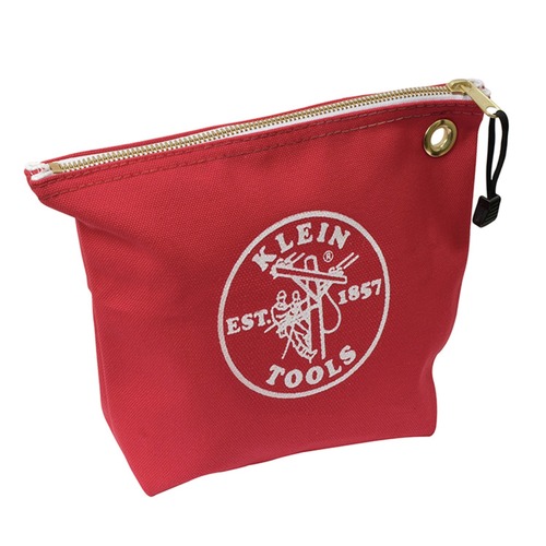 Influencers | Klein Tools 5539RED 10 in. x 3.5 in. x 8 in. Canvas Zipper Consumables Tool Pouch - Red image number 0