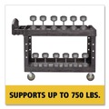  | Rubbermaid Commercial FG454600BLA 26 in. x 55 in. x 33.25 in. 750 lbs. Capacity 2 Lipped Shelves Heavy-Duty Plastic Utility Cart - Black image number 8