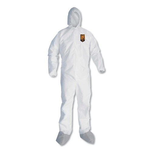Bib Overalls | Ansell 48973 A45 Liquid and Particle Protection Surface Prep/Paint Coveralls - Large, White (25/Carton) image number 0