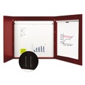  | MasterVision CAB01010130 48 in. x 48 in. Conference Cabinet Porcelain Magnetic Dry Erase Board - White Surface, Cherry Wood Frame image number 3