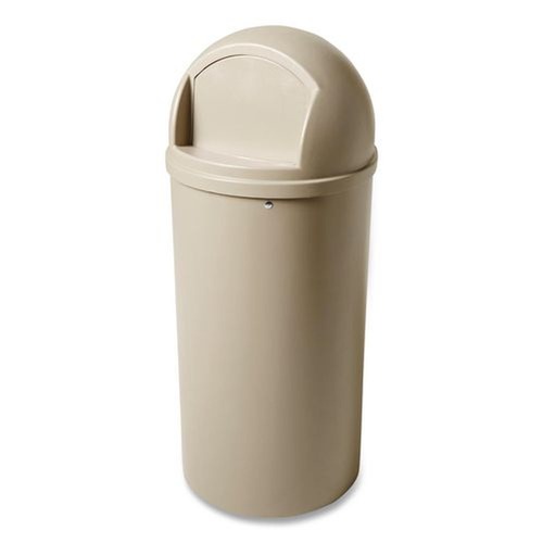 Trash & Waste Bins | Rubbermaid Commercial FG817088BEIG Marshal 25-Gallon Plastic Round Classic Container - Beige image number 0