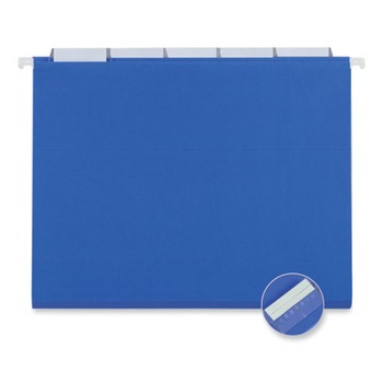 FILING AND FOLDERS | Universal UNV14116EE 25-Piece/Box Deluxe Bright Color 1/5-Cut Tab Letter Size Hanging File Folders - Blue