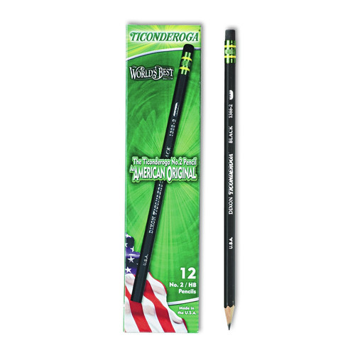 Office Jansan | Ticonderoga X13953 HB (No. 2) Pencils - Black Lead/Black Barrel (1-Dozen) image number 0