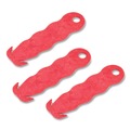 Cutlery | San Jamar KK403 Klever Kutter 1 in. Blade 4 in. Plastic Handle 3 Razor Blades Safety Cutter - Red (3/Pack) image number 2