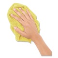 Cleaning Cloths | Boardwalk BWK12YELCLOTH 12 in. x 12 in. Microfiber Cleaning Cloths - Yellow (12/Pack) image number 3