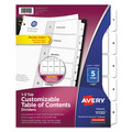 Office Jansan | Avery 11130 Ready Index 11 in. x 8.5 in. 5-Tab 1 to 5 Customizable TOC Dividers - White and Black (1-Set) image number 0