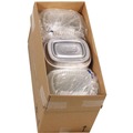 Food Trays, Containers, and Lids | Pactiv Corp. Y6708PET 8.2 in. x 6.2 in. x 1.3 in. 22 oz. Classic Carry-Out Aluminum Container with PET Dome Lid - Silver/Clear (100/Carton) image number 3