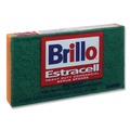 Sponges & Scrubbers | Brillo 21006 3.5 in. x 6.12 in. Commercial Heavy-Duty Scrub Sponge - Orange/Green (12/Carton) image number 1