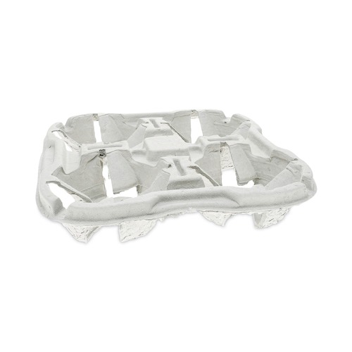Food Service | Pactiv Corp. M5135040001 EarthChoice 8 oz to 46 oz Four-Cup Carrier Carry-Safe Beverage Carrier - Natural (132/Carton) image number 0
