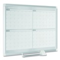 Office Jansan | MasterVision GA05105830 Four Month 48 in. x 36 in. Magnetic Dry Erase Calendar Board - White Surface, Silver Aluminum Frame image number 1