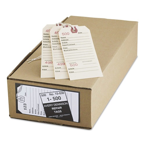 Office Jansan | Avery 15030 5.25 in. x 2.63 in. Repair Tags - Manila (500/Box) image number 0