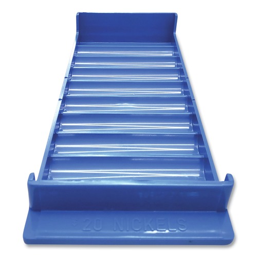 Bulk Savings Pricing 1 | CONTROLTEK 560561 3.75 x 10.5 x 1.5 Stackable 10-Compartment Plastic Coin Tray - Blue (2/Pack) image number 0