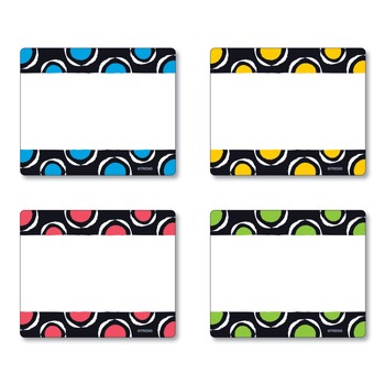 TREND Terrific Labels 3 in. x 2.5 in. Dots Design Name Tags - Assorted Colors (36/Pack)