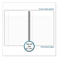Office Jansan | Cambridge 06672 9.5 in. x 6.63 in. Sheets 1-Subject Wide/Legal Rule Wirebound Business Notebook - Black Linen Cover image number 4