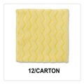 Cleaning & Janitorial Supplies | Rubbermaid Commercial FGQ61000YL00 16 in. x 16 in. Microfiber Reusable Cleaning Cloths - Yellow (12/Carton) image number 4