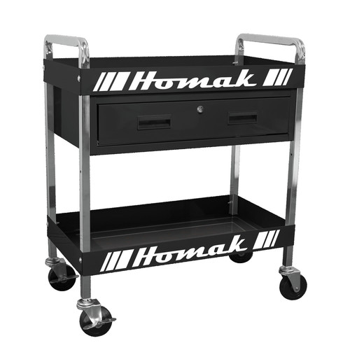  | Homak BK06030210 30 in. 1-Drawer Service Cart - Black image number 0