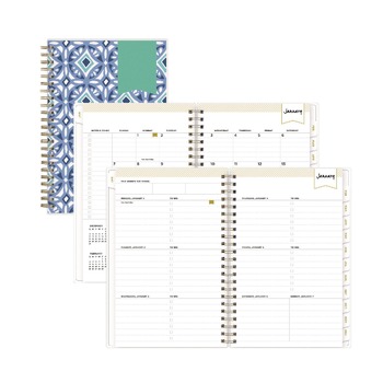 Blue Sky 8 in. x 5 in. 12-Month (Jan-Dec 2026) Day Designer Tile Weekly/Monthly Planner - Blue/White Cover
