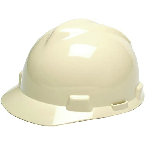 Hard Hats | MSA 495856 V-Gard Slotted Cap with Fas-Trac III Suspension - (Light Buff) image number 0