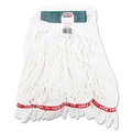 Mops | Rubbermaid Commercial FGA21206WH00 Web Foot Shrinkless Looped-End Cotton/Synthetic Wet Mop Heads - Medium, White image number 0