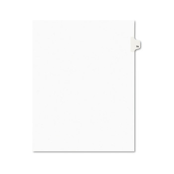 Avery 01079 Preprinted Legal Exhibit 11 in. x 8.5 in. Side Tab Index Dividers - White (25/Pack)