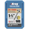 Collated Screws | Kreg SML-C150-500 Pocket Screws - 1-1/2 in., #8 Coarse, Washer-Head (500 Pcs) image number 0