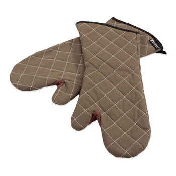 San Jamar 17 in. WebGuard Plus Fabric Bestguard Oven Mitt - Tan (1-Pair)