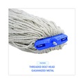 Mops | Boardwalk BWKCM22024 24 oz. Lie-Flat Head Cotton Fiber Mop Heads - White (12/Carton) image number 5
