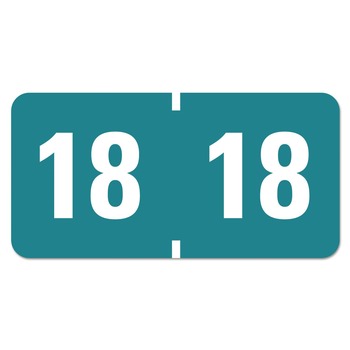 Smead 0.75 in. x 1.5 in. "15-in Yearly End Tab File Folder Labels - Teal (500/Roll)