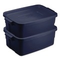 Boxes & Bins | Rubbermaid RMRT030003 10.63 in. x 15.69 in. x 7 in. 3 gal. Roughneck Storage Box - Dark Indigo Metallic image number 1