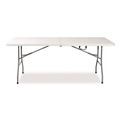Office & Office Supplies | Alera 65606 96 in. x 30 in. x 29.25 in. Fold in Half Plastic Folding Table - White image number 1