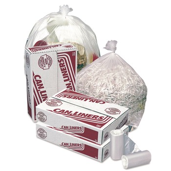 Pitt Plastics MR30371MC 30-Gallon 10 Microns High-Density 30 in. x 37 in. Coreless Mini Can Liners - Natural (500/Carton)