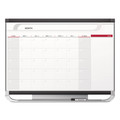 White Boards | Quartet CP32P2 36 in. x 24 in. Prestige 2 Magnetic Total Erase Monthly Calendar - White Surface, Graphite Gray Fiberboard/Plastic Frame image number 0