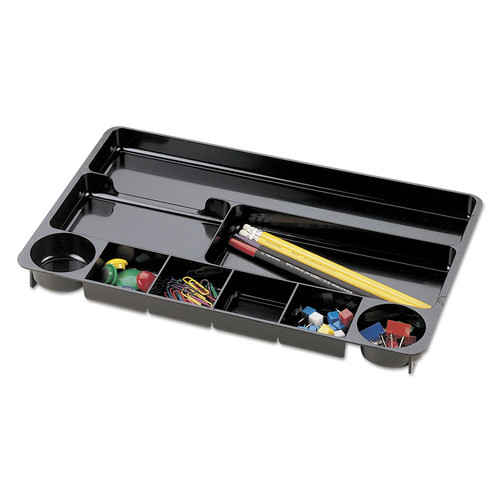 Customer Appreciation Sale - Save up to $60 off | Universal UNV08120 14 in. x 9 in. x 1 1/8 in. Recycled Plastic 9 Compartments Drawer Organizer - Black image number 0