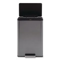 Trash Cans | Rubbermaid 2112520 Elite Step-On Trash Can 12 gal Metal Charcoal Stainless Steel/Black image number 2
