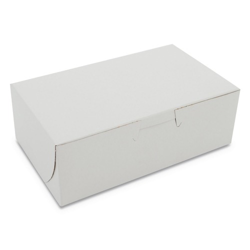Food Trays, Containers, and Lids | SCT SCH 0911 6.25 in. x 3.75 in. x 2.13 in. Paper One-Piece Non-Window Bakery Boxes - White (250/Bundle) image number 0