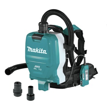 Factory Reconditioned Makita 36V (18V X2) LXT Brushless Lithium-Ion 1/2 Gallon Cordless HEPA Filter Backpack AWS Dry Dust Extractor (Tool Only)