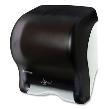 San Jamar 11.88 in. x 9.1 in. x 14.4 in. Smart Essence Electronic Roll Towel Dispenser - Black