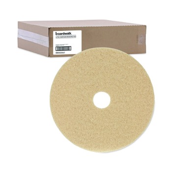 Boardwalk 20 in. Diameter Burnishing Floor Pads - Tan (5/Carton)