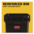 Trash & Waste Bins | Rubbermaid Commercial FG354060BLA 23 Gallon Rectangular Plastic Slim Jim Receptacle W/venting Channels - Black image number 2