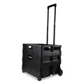 Office Jansan | Universal UNV14110 18-1/4 in. x 15 in. x 18-1/4 in. to 39-3/8 in. Collapsible Mobile Storage Crate - Black image number 2
