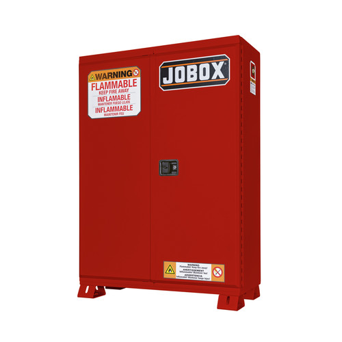 Save an extra 10% off this item! | JOBOX 1-854610 30 Gallon Heavy-Duty Self-Closing Safety Cabinet (Red) image number 0
