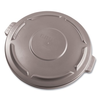 Rubbermaid Commercial FG263100GRAY Brute 22.25 in. Flat Top Lid for 32 Gallon Round Containers - Gray