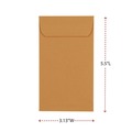  | Universal UNV35302 Round Flap 3.13 in. x 5.5 in. Kraft Coin Envelopes - Light Brown (500/Box) image number 7
