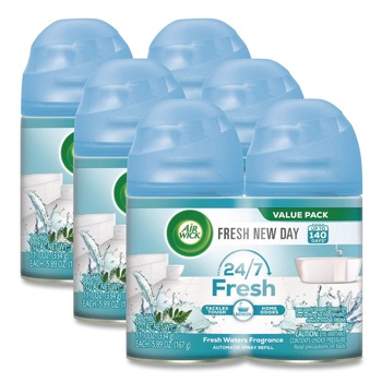 Air Wick Freshmatic Ultra 5.89 oz. Aerosol Spray Refill - Fresh Waters (3/Carton)