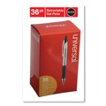 Office Jansan | Universal UNV39910 0.7 mm. Medium Comfort Grip Retractable Gel Pen - Black Ink, Clear/Black Barrel (36/Pack) image number 2