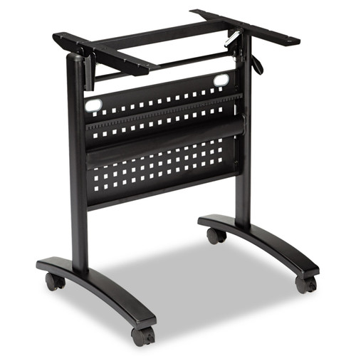 Office Jansan | Alera ALEVA734836BK Valencia 28.5 in. W x 19.75 in. D x 28.5 in. H Flip Training Table Base with Modesty Panel - Black image number 0