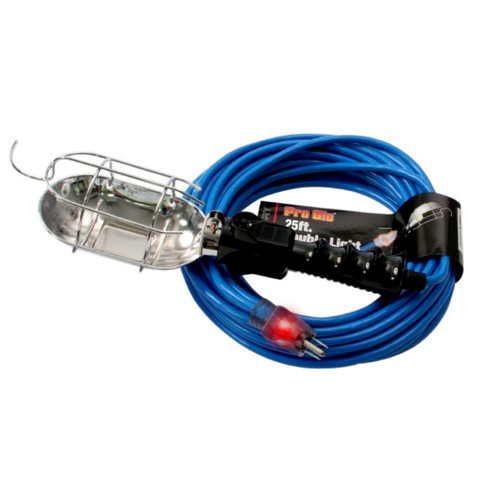Work Lights | Century Wire D12925025 25 ft. 12/3 SJTW Trouble Lights with Metal Cage (Blue) image number 0